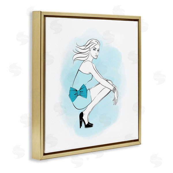Stupell Industries Martina Pavlova | Girl With Blue Bow