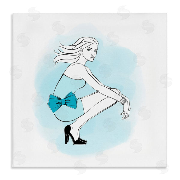 stupell industries Martina Pavlova | Girl with Blue Bow