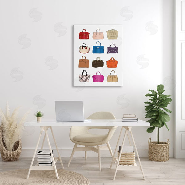 Stupell Industries Martina Pavlova | Glam Designer Bags Fashion Forward Purse Chart Wall Art