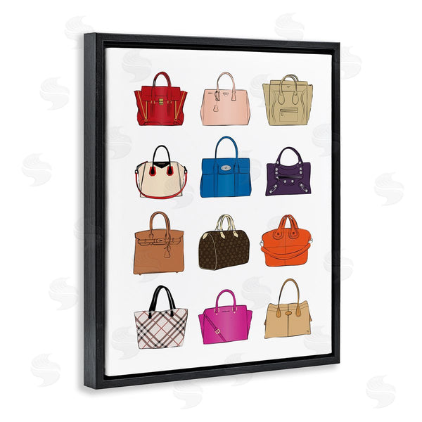 Stupell Industries Martina Pavlova | Glam Designer Bags Fashion Forward Purse Chart Wall Art