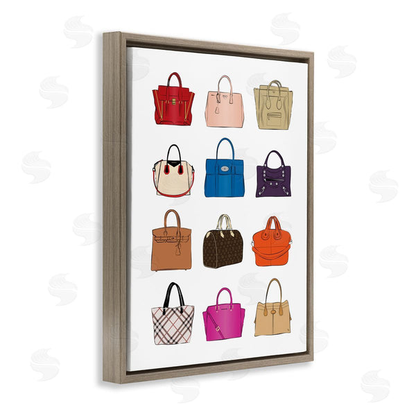 Stupell Industries Martina Pavlova | Glam Designer Bags Fashion Forward Purse Chart Wall Art