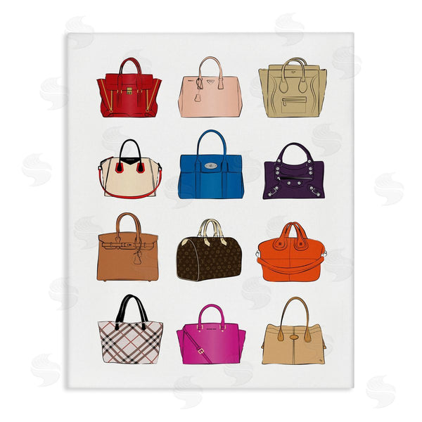 stupell industries Martina Pavlova | Glam Designer Bags Fashion Forward Purse Chart Wall Art