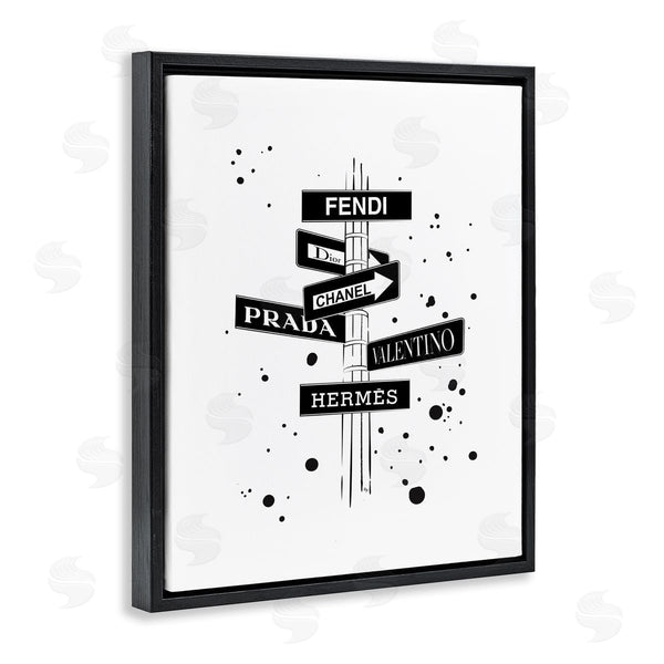 Stupell Industries Martina Pavlova | Glam Fashion Road Signs Minimal Black Splatter Wall Art