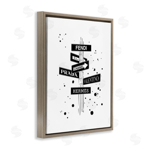 Stupell Industries Martina Pavlova | Glam Fashion Road Signs Minimal Black Splatter Wall Art