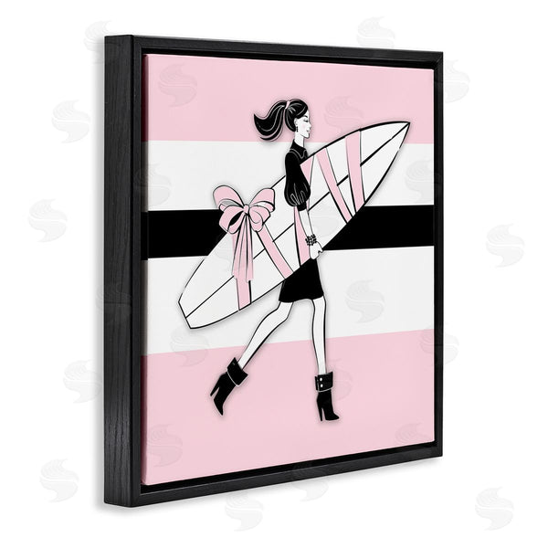 Stupell Industries Martina Pavlova | Glam Girl With Surfboard