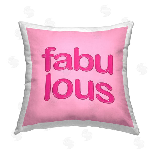 stupell industries Martina Pavlova | Glam Pink Fabulous Saying Printed Throw Pillow