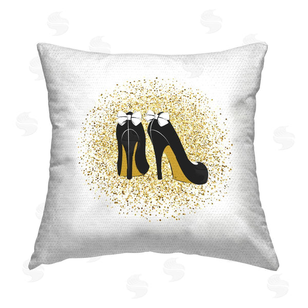 Stupell Industries Martina Pavlova | Glimmer Bow Heels Printed Throw Pillow