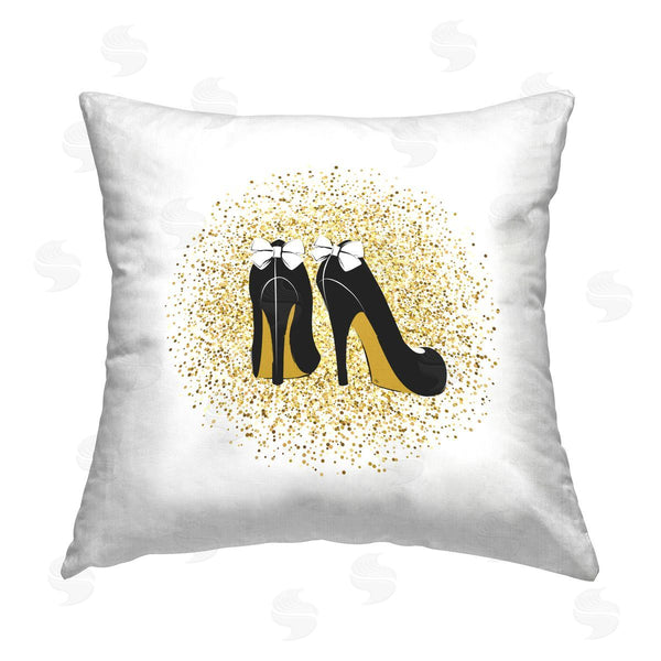stupell industries Martina Pavlova | Glimmer Bow Heels Printed Throw Pillow