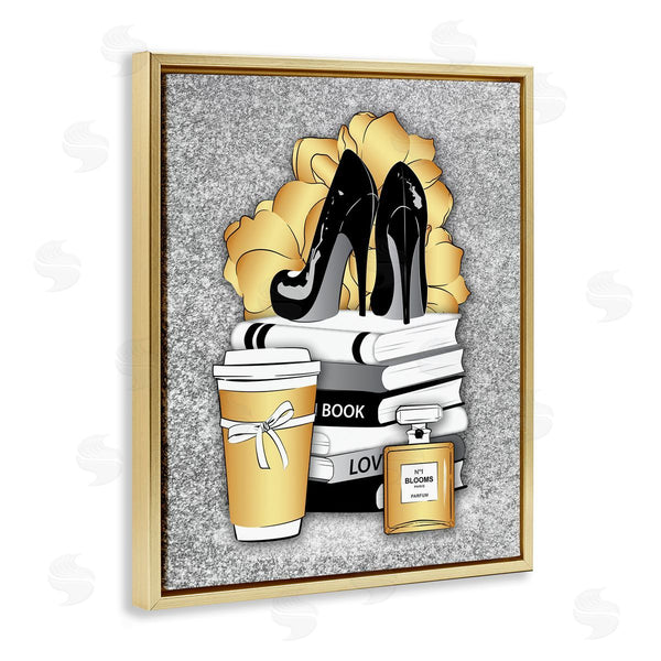 Stupell Industries Martina Pavlova | Gold And Black Glam Books