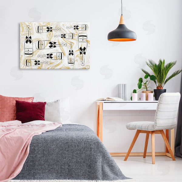 Stupell Industries Martina Pavlova | Gold Streaked Champagne Wall Art