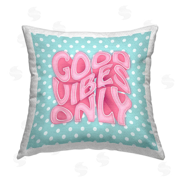 Stupell Industries Martina Pavlova | Good Vibes Only Groovy Polka Dots Printed Throw Pillow