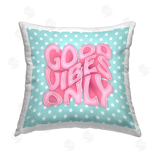 stupell industries Martina Pavlova | Good Vibes Only Groovy Polka Dots Printed Throw Pillow