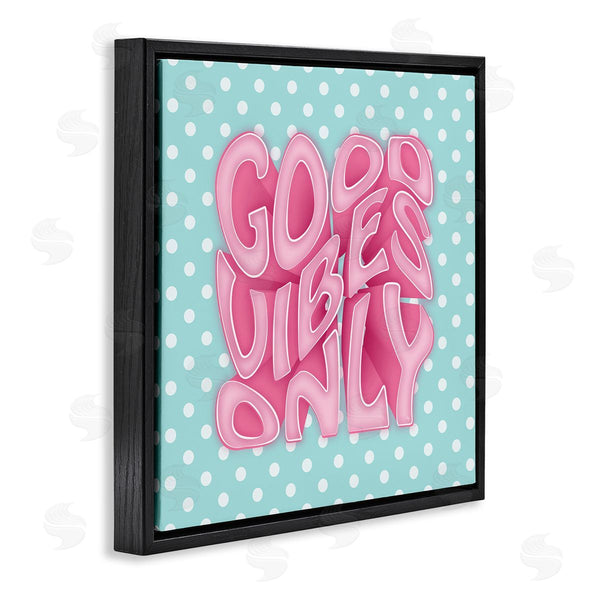 Stupell Industries Martina Pavlova | Good Vibes Only Pink & Blue Retro Wall Art