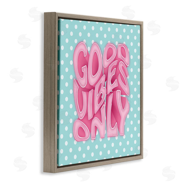 Stupell Industries Martina Pavlova | Good Vibes Only Pink & Blue Retro Wall Art