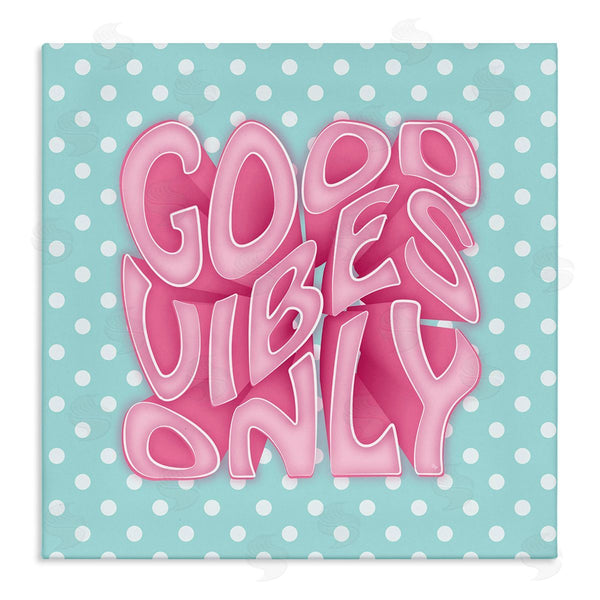 stupell industries Martina Pavlova | Good Vibes Only Pink & Blue Retro Wall Art