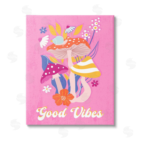 stupell industries Martina Pavlova | Good Vibes Retro Mushrooms Wall Art