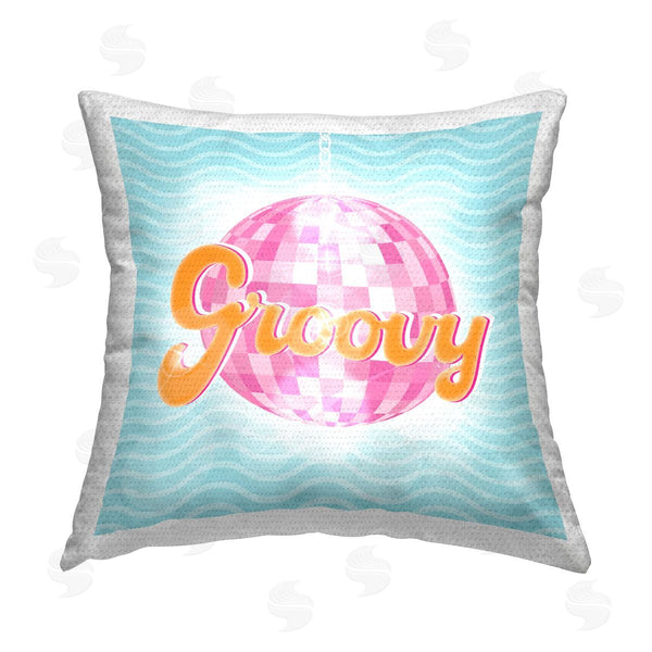 Stupell Industries Martina Pavlova | Groovy Disco Ball Retro Patterned Printed Throw Pillow