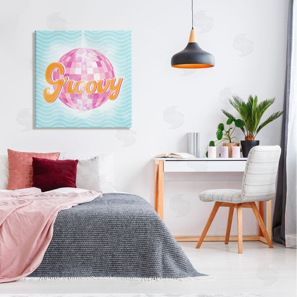 Stupell Industries Martina Pavlova | Groovy Retro Disco Ball Stripes Wall Art