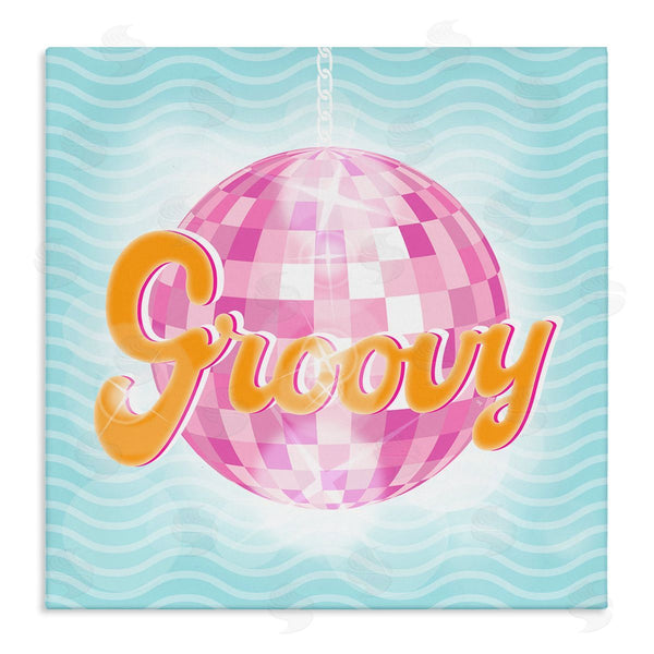 stupell industries Martina Pavlova | Groovy Retro Disco Ball Stripes Wall Art
