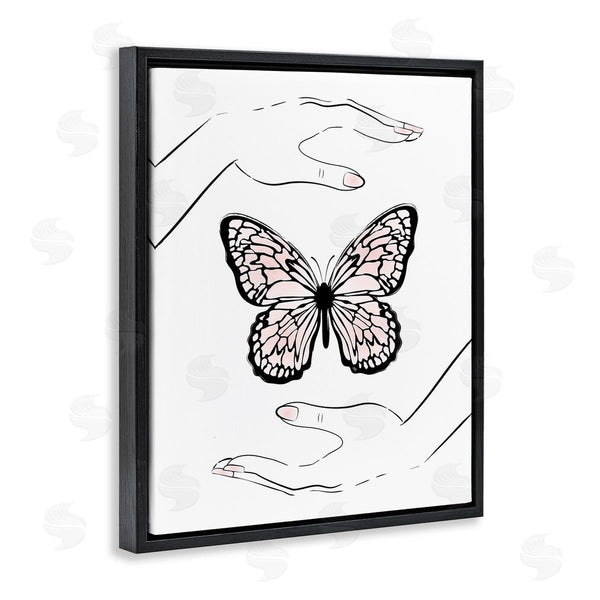 Stupell Industries Martina Pavlova | Hands & Pink Butterfly Wall Art