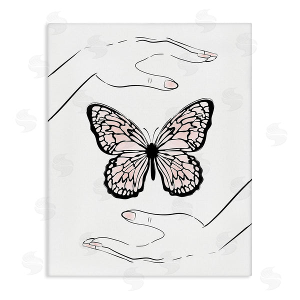 stupell industries Martina Pavlova | Hands & Pink Butterfly Wall Art
