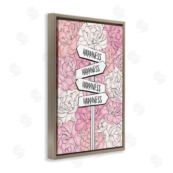 Stupell Industries Martina Pavlova | Happiness Sign On Flowers