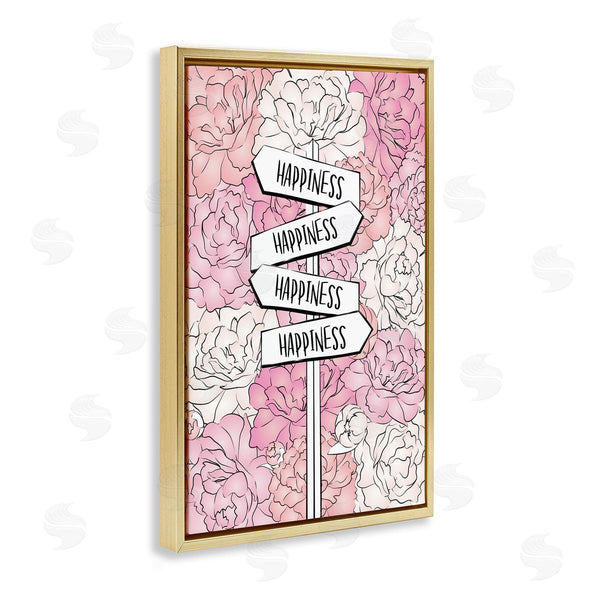 Stupell Industries Martina Pavlova | Happiness Sign On Flowers