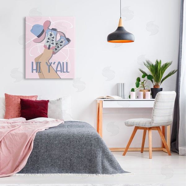 Stupell Industries Martina Pavlova | Hi Y'all Pastel Cowgirl Wall Art