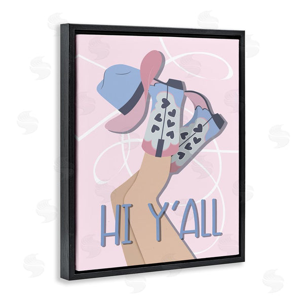 Stupell Industries Martina Pavlova | Hi Y'all Pastel Cowgirl Wall Art