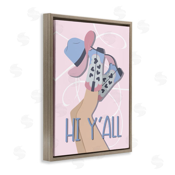 Stupell Industries Martina Pavlova | Hi Y'all Pastel Cowgirl Wall Art