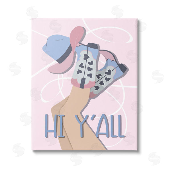 stupell industries Martina Pavlova | Hi Y'all Pastel Cowgirl Wall Art