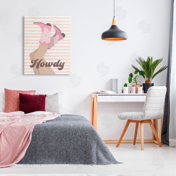 Stupell Industries Martina Pavlova | Howdy Cowgirl On Stripes Wall Art