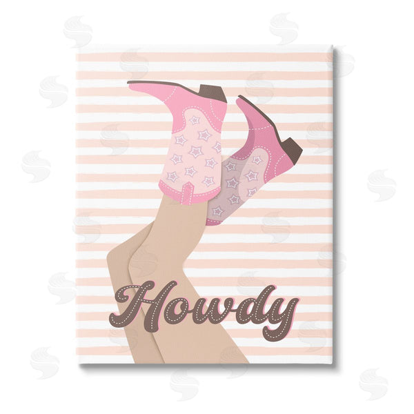 stupell industries Martina Pavlova | Howdy Cowgirl on Stripes Wall Art