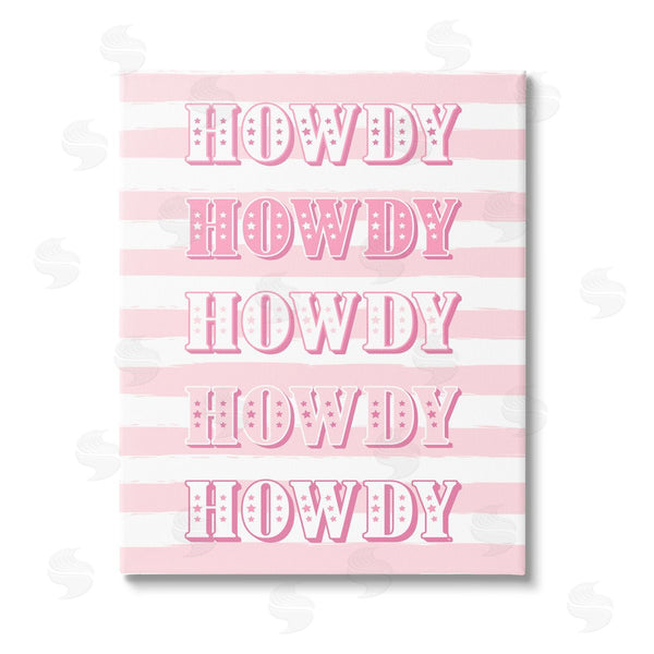 stupell industries Martina Pavlova | Howdy Pink & White Stripes Wall Art