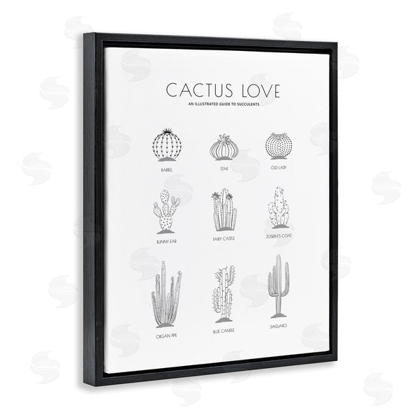Stupell Industries Martina Pavlova | Illustrated Guide To Succulents Minimal Modern Cactus Plant Wall Art