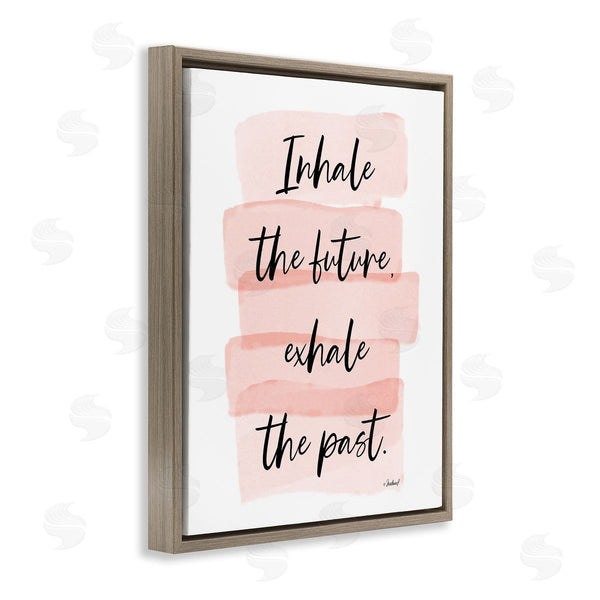 Stupell Industries Martina Pavlova | Inhale The Future Glamorous Pink Watercolor Stripes Wall Art