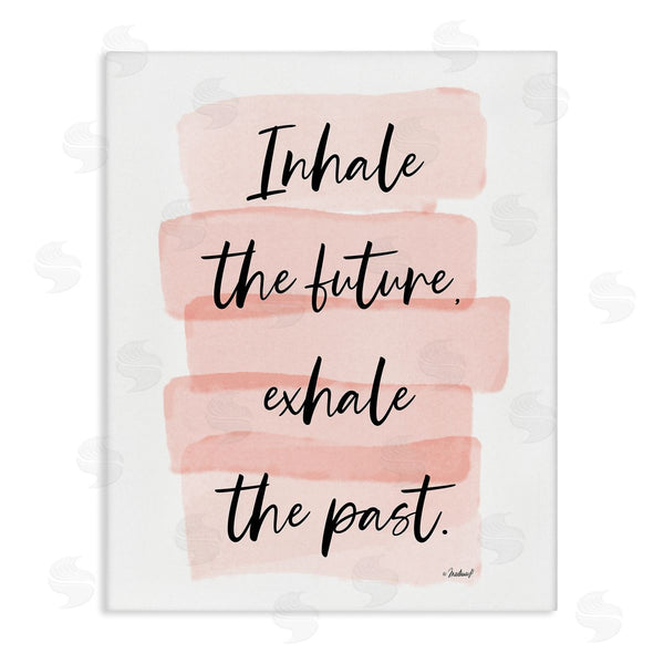 stupell industries Martina Pavlova | Inhale The Future Glamorous Pink Watercolor Stripes Wall Art