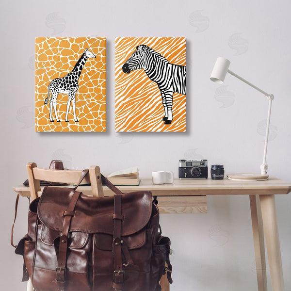 Stupell Industries Martina Pavlova | Jungle Animals On Orange Wall Art