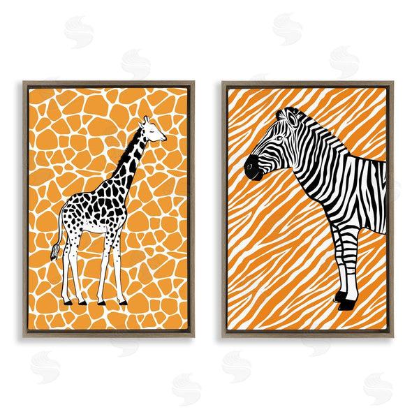 Stupell Industries Martina Pavlova | Jungle Animals On Orange Wall Art