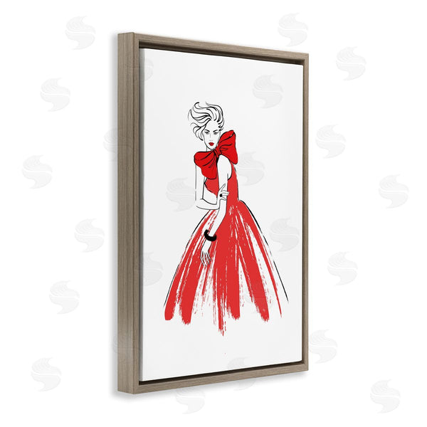 Stupell Industries Martina Pavlova | Lady And Red Bow Dress