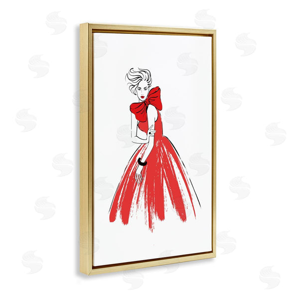 Stupell Industries Martina Pavlova | Lady And Red Bow Dress