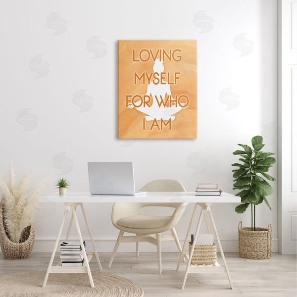 Stupell Industries Martina Pavlova | Loving Who I Am Human Pose Meditation Wall Art