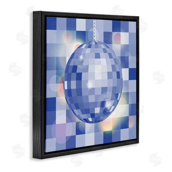 Stupell Industries Martina Pavlova | Modern Blue Checkered Disco Ball Wall Art