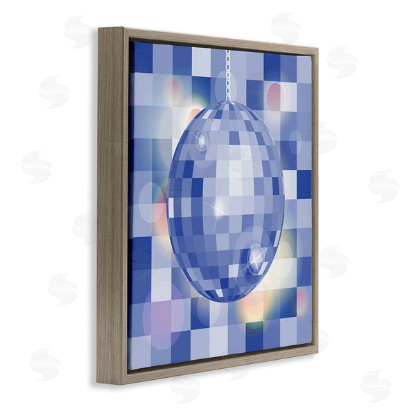 Stupell Industries Martina Pavlova | Modern Blue Checkered Disco Ball Wall Art