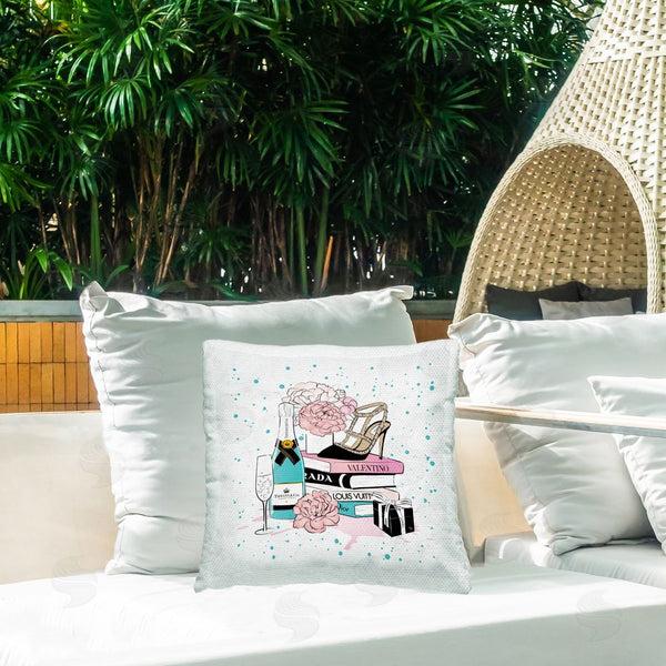 Stupell Industries Martina Pavlova | Modern Pattern Glam Bookstack Printed Throw Pillow