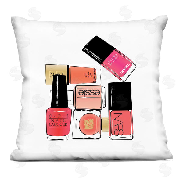 stupell industries Martina Pavlova | Nail Polish on Book Stack Printed Throw Pillow