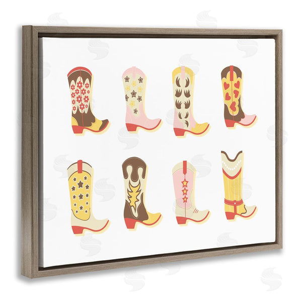 Stupell Industries Martina Pavlova | Neutral Patterned Cowboy Boots Wall Art