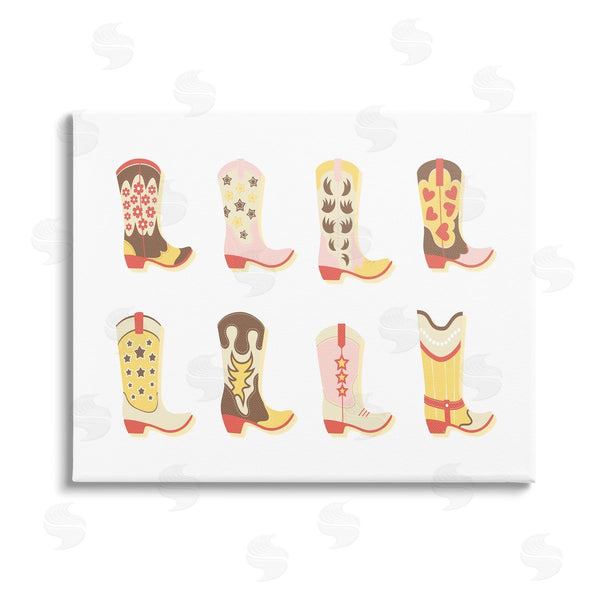 stupell industries Martina Pavlova | Neutral Patterned Cowboy Boots Wall Art