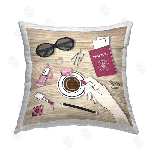 Stupell Industries Martina Pavlova | On My Desk View Printed Throw Pillow
