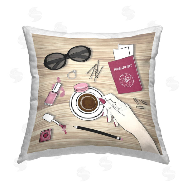 stupell industries Martina Pavlova | On My Desk View Printed Throw Pillow